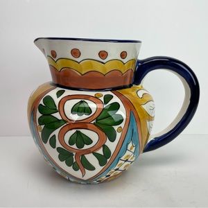 CBK Ltd LLC Hand Painted Ceramic Pitcher 1998 Vintage Pottery Jug